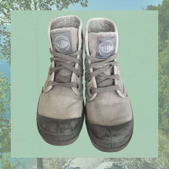 Gray Palladium canvas lace up boots (unisex) - Picture 2 of 4